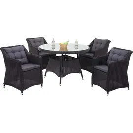 MCW Poly-Rattan Garnitur 5-tlg. Anthrazit