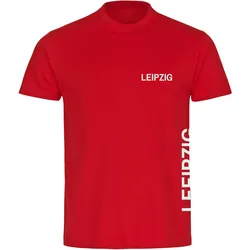 multifanshop Kinder T-Shirt - Leipzig - Brust & Seite - Druck weiß - Kind