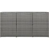 vidaXL Mülltonnenbox für 3 Tonnen Anthrazit 229x78x120 cm Poly Rattan
