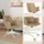 hjh living Homeoffice Stuhl gepolstert SOLAO LIFE W Schreibtischstuhl Drehstuhl höhenverstellbar, Stoffbezug Beige