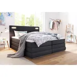 Collection AB Boxspringbett COLLECTION AB "Ninoni", grau (anthrazit), B:195cm L:210cm, Komplettbetten, Boxspringbett, inkl. Bettkasten, Topper und wahlweise mit LED-Beleuchtung