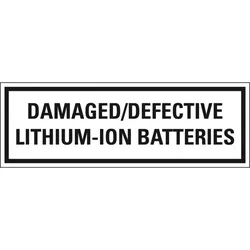 Aufkleber I Verpackungszeichen Defekte Lithium Ion..., englisch, Folie, seewasserbeständig, 500/Rolle, IMDG-Code, GGVSEB, ADR