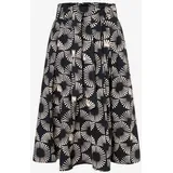 More & More A-Linien-Rock Damen Beige/Schwarz Bedruckt 38