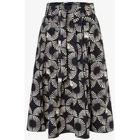 More & More A-Linien-Rock Damen Beige/Schwarz Bedruckt 38