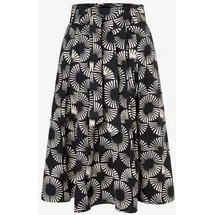 More & More A-Linien-Rock Damen Beige/Schwarz Bedruckt 38