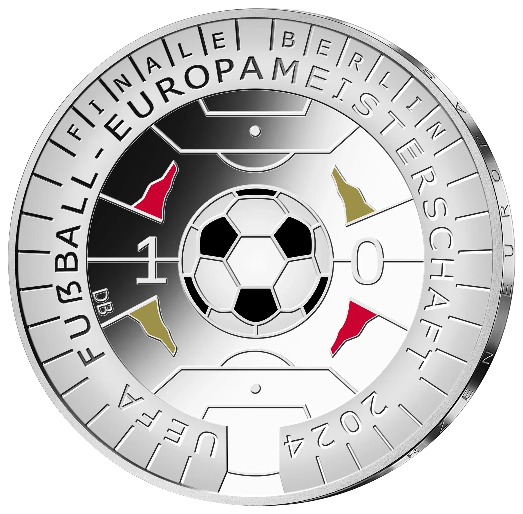 Radikal reduzierte Prägeauflage: deutsche 11-Euro-Gedenkmünze "UEFA Fußball-Europameisterschaft 2024" - Polierte Platte