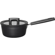 Fiskars Hard Face Stieltopf mit Deckel, Ø Kochtopf 18 L, Pfanne Schwarz