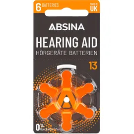 Absina Hörgerätebatterie ZA 13 1.4 V 6 St. Zink-Luft PR48