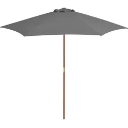 vidaXL Sonnenschirm mit Holz-Mast 270 cm Anthrazit