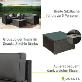 Juskys Nassau Lounge-Set schwarz/grau