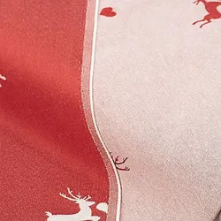 Jacquard "Hirsche & Herzen", rot/natur