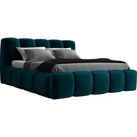 mebloland Polsterbett SONIC -OM 140 x 200 mit Bettkasten. Farbe: Grün - Grün