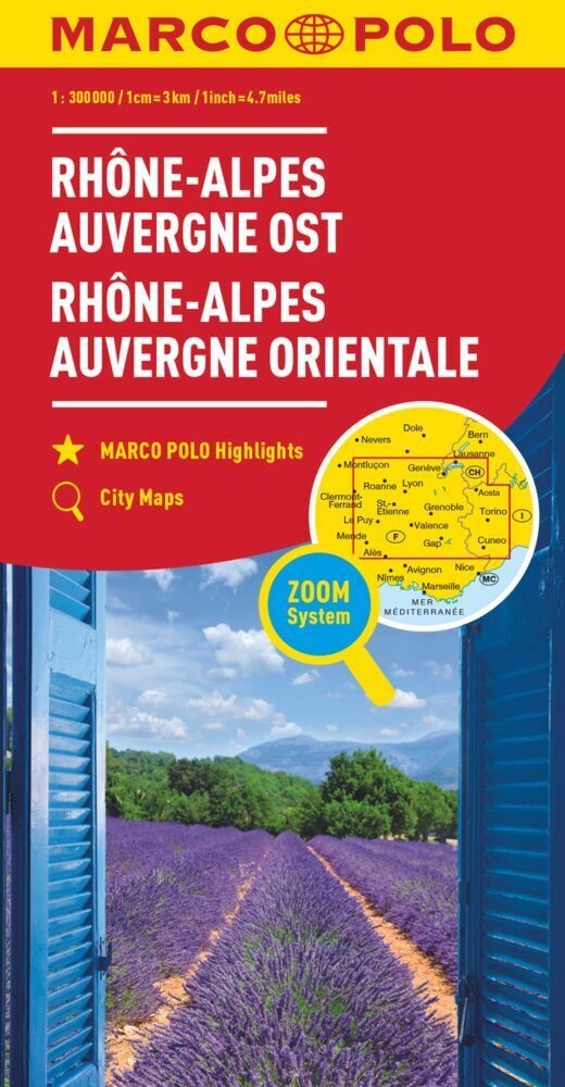 Marco Polo Regionalkarte Rhône-Alpes  Auvergne Ost 1:300.000 - Auvergne Ost 1:300.000 MARCO POLO Regionalkarte Rhône-Alpes  Karte (im Sinne von Landka