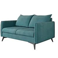 S-style möbel 2-Sitzer-Sofa, Türkis, Echtholz,Buche, Birke, Füllung: Polyetherschaumkern, 138x86x91