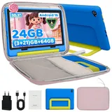 BUFO Kinder Lern-Tablet mit Elternkontrolle 10'' Android, 64GB Tablet (10", 64 GB, Android 16, Kids Bumper blau) blau|rosa