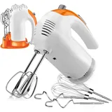 Handmixer, Elektrischer Handmixer, 5 Geschwindigkeitsstufen, 2 Edelstahl-rührbesen Und 2 Edelstahl-knethaken, Mit Aufbewahrungsstation, Sanftanlauffunktion