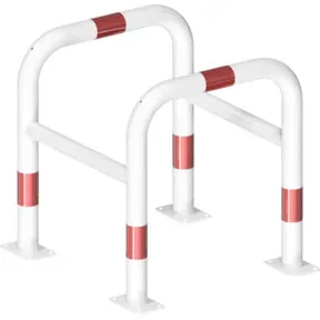 Schake Säulenschutz zum Einbetonieren, Breite: 600mm x: 600mm, Höhe Überflur: 650mm, weiss rot