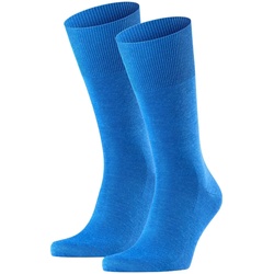 FALKE Herren Socken 2er Pack - Airport, Kurzstrumpf, Freizeit- und Business-Socken, Unifarben Blau (Sapphire) 39-40
