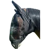 Brama West Fliegenmaske mit Ohren Anti-Fly - Pferdemaske Fliegenhaube - Schwarz, Gr. XFull