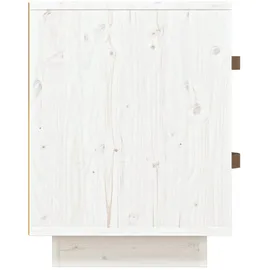 vidaXL Nachttisch Weiß 40x34x45 cm Massivholz Kiefer