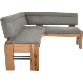 K+W Komfort & Wohnen "Floyd", grau (lightgrau 85, balkeneiche natur), H:90cm T:63cm, 520: Microfaser, 100% Polyester; 760: Microfaser, 100% Polyester, Sitzbänke, Eckbank, Stauraumbank, langer Schenkel rechts oder links in 2 Qualitäten