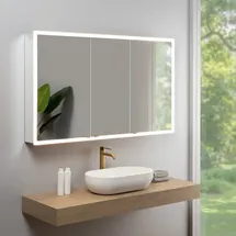 rivea Dia Spiegelschrank B: 140 cm mit 3 Türen, mit umlaufender Beleuchtung, BR0540MI,