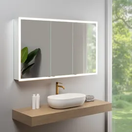 rivea Dia Spiegelschrank B: 140 cm mit 3 Türen, mit umlaufender Beleuchtung, BR0540MI,