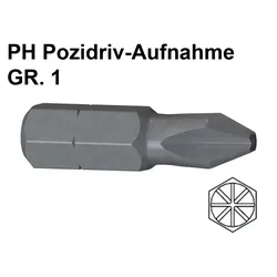 Kahrs Bit - PH Pozidriv-Aufnahme GR. 1