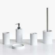 Beliani Badaccessoires Set 5-teilig Badaccessoire-Set Weiß