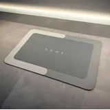 Desb Badematte rutschfest, wasseraufsaugende Antirutschmatte, Sehr rutschfeste und wasseraufsaugende Fußmatte, einfache Reinigung dank glatter Oberfläche, modernes und schlichtes Design, passt unter jede Tür, Mikrofaser, Eckig, 3mm hoch, in 60 x 40 cm und 80 x 50 cm erhältlich grau Eckig | 50 cm x 80 cm