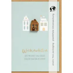 PERLEBERG Weihnachtskarte Moments Collection Kork 7228402-2 Haus
