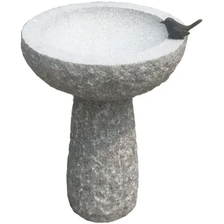 Dehner Granit-Vogeltränke Ø42/H57 cm, grau
