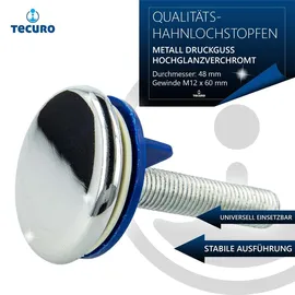 tecuro Hahnlochstopfen Deckrosette Ø 48 mm Metall Hochglanzverchromt