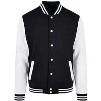 Build Your Brand Basic College Jacke Black / White