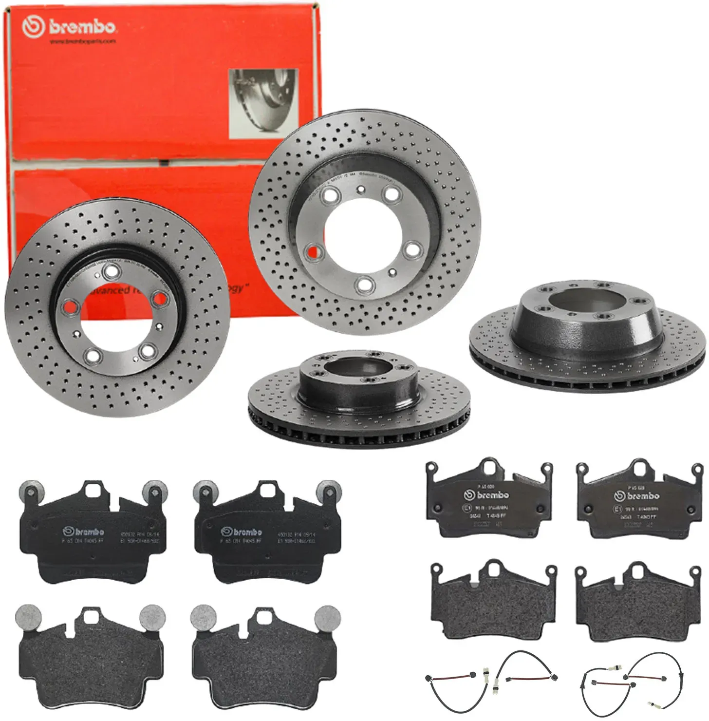 BREMBO Bremsensatz, Scheibenbremse sg00000e77 Vorderachse Gelocht/innenbel. 318mm 28mm für Porsche
