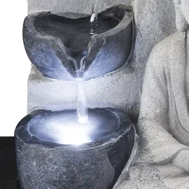 GLOBO LED Tisch Spring Brunnen Buddha Design Wasser Spiel Wohn Zimmer Dekoration grau Globo 93019