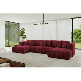 altdecor Wohnlandschaft, CLOUD-U-v1 405x185x90 bordeaux Velours