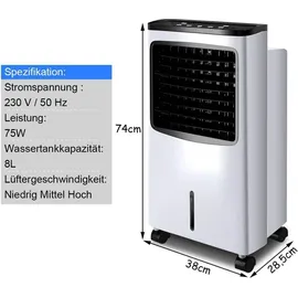 Costway Mobile Klimaanlage 75W BTU