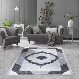 Mozato Novel Vintage-Teppich 39176, Grau, Schwarz, Textil, orientalisch, rechteckig, 80x150 cm, Teppiche & Böden, Teppiche, Vintage-Teppiche