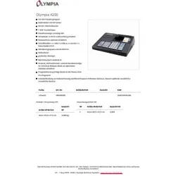 OLYMPIA Registrierkasse ohne Kassenlade schwarz K200-TSE inkl. TSE