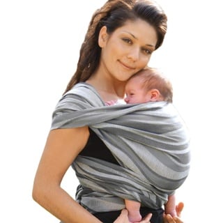 Didymos 446003 Babytragetuch, Modell Wellen silber, Größe 3