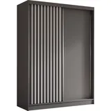 AX Living Schwebetürenschrank, Grau, Weiß, Kunststoff, Teilmassiv,Kiefer, Rechteckig, 160x216.1x61 cm, Hergestellt in Europa, FSC Mix, Reach, Schlafzimmer, Kleiderschränke, Schwebetürenschränke