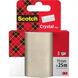 Scotch Crystal Klebeband, Nachfüllpackung, 3 Rollen, 19 mm x 25 m