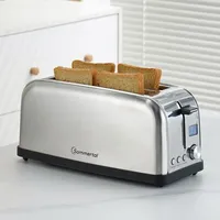 Sommertal Toaster ST1500 XXL, 4 Scheiben mit Brötchenaufsatz, Display