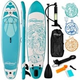 Physionics SUP-Board Stand Up Paddle Board - 305/320/366cm, mit Paddel und Pumpe, Farbwahl grün 305cm