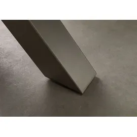 Massivmoebel24 Baumtisch Akazie 140 x 90 x 77 cm natur lackiert/silber matt