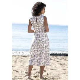 Beachtime Sommerkleid Beige Blumen 46