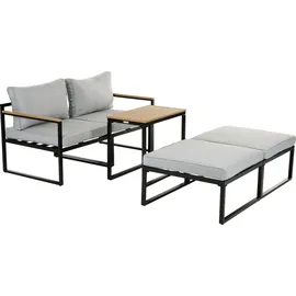 Greemotion Lounge-Set Retiro 5-tlg. Grau/Schwarz