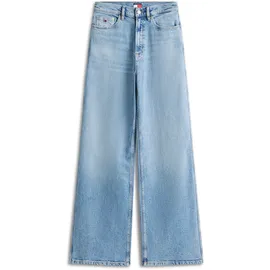 Tommy Hilfiger TOMMY JEANS "CLAIRE HR WD", Damen, Gr. 30, Länge 32, blau (denim medium), Denim/Jeans, Obermaterial: 99% Baumwolle, 1% Elasthan, Abriebeffekte, weit knöchellang, Jeans