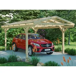 Einzelcarport SKANHOLZ "Westerwald", beige (natur), H: 220cm, Carports